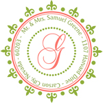 Name Doodles - Round Address Labels/Stickers (Woodbury Fern)